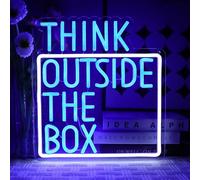 OYCGZV Think Outside The Box Neon Sign - LED Dimmerabile USB per la Decorazione della Parete, Luce al Neon per Sala Studio, Aula Riunione, Gestione Ufficio, Affari, Mostra