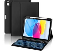 OYEEICE Custodia per iPad di 11a e 10a generazione con tastiera - Custodia a libro rimovibile wireless retroilluminata a 7 colori con portamatite per iPad 11" A16 2025 10a generazione 10,9" 2022