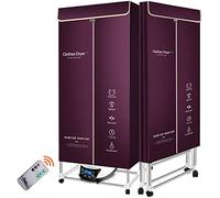 OYhmc Asciugatrice elettrica Pieghevole per Interni a 3 Livelli, Armadio per Asciugatura ad Aria Calda, 2000 W di efficienza energetica 240 Minuti di temporizzazione, per Tutti i Tessuti