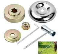 Oyiclyea 6 accessori per testa tosaerba, kit adattatore lama, kit di fissaggio dado lama cambio in metallo, con viti a esagono incassato, piastra superiore universale, chiave inglese, ecc., per