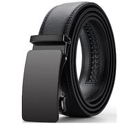 Oyifan Cinturón para hombre, cinturón de trinquete de cuero para hombre con hebilla automática, Negro Estilo 01, 28-40 cintura