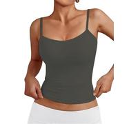 OYIGELZ Canottiera da donna estiva, senza maniche, Y2K, slim fit, crop top, maglietta basic camisole top streetwear, Grigio-t1, S