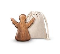 OYIWINMI Angelo custode in legno di noce, regalo per battesimo con angelo custode, portafortuna fatto a mano in legno, come regalo per nascita, battesimo, comunione, cresima e anniversario.