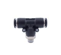 OYmFUIEeK 10 Pezzi Un Sacco di Raccordo a T Giunto a T Filettatura 14 mm 1/4 3/8 1/2 Pollice Maschio PB Via valvola solenoide pneumatica connettore Cilindro Aria(3/8")