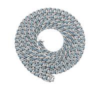 OYOGAA Collana a maglia cubana Miami da 9 mm, 6 volte, placcata in oro 14 carati, con maglie cubane colorate e brillanti e brillanti, per donne e uomini, 16, Rame, Zirconia cubica