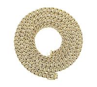 OYOGAA Collana a maglia cubana Miami da 9 mm, 6 volte, placcata in oro 14 carati, con maglie cubane colorate e brillanti e brillanti, per donne e uomini, 18, Rame, Zirconia cubica