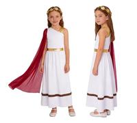 Oyolan Bambina Abito Toga Costume Di Principessa Per Greca Bambine Antica | Set Greco Due Pezzi,Abbigliamento Fata,Toga Maxi,Carnevale,Abito Travestimento,Gioco Di Fantasia,Feste In Costume,Cosplay