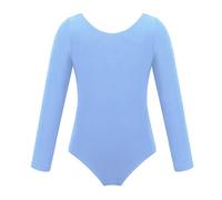Oyolan Bambina Reggiseno Danza Classica Con Maniche Lunghe Leotard Ginnastica Body Base La Ginnastica E Larte Della Danza Blu 9-10 anni