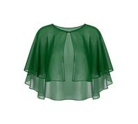 Oyolan Cardigan da donna Bolero Corto Chiffon Stola Scialle Elegante Giacca per abito da sposa cerimonia sera, Tipo A Verde, Taglia unica