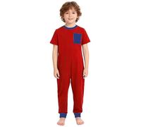 Oyolan Combinazione Di Trattamento Per Bambini E Bambina Con Maniche Corte A Chiusura A Zip Sul Dorso Per La Piscina Rosso 15-16 anni