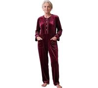 Oyolan Donna Body Kombianzug Adattivo Restare Vestito Romper Facile Curare | Per Esigenze Speciali,Comfort Tutto Il Giorno,Facile Indossare,Sleepwear,Paziente Con Demenza,Fisioterapia,Camera Da Letto