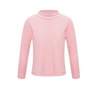 Oyolan Maglia Termica per Bambino Ragazzo Ragazza Manica Lunga Calda Sottogiacca Collo Alto Colore Uniforme Autunno Inverno 2-14 Anni, D Rose., 7-8 Anni