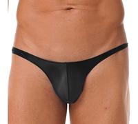 Oyolan Perizoma Sexy Uomo Brillante Bikini Slip da Bagno Tanga Thong G-String Jockstrap Costume da Bagno Underwear M-XXL, Tipo A nero., XXL