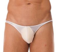 Oyolan Perizoma Sexy Uomo Brillante Bikini Slip da Bagno Tanga Thong G-String Jockstrap Costume da Bagno Underwear M-XXL, Tipo A Bianco, M