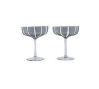 OYOY Living Design - Mizu Champagne Coup Grigio - Set di 2 Bicchieri da Champagne - Circa 230 ml - soffiati a Mano - Lavabile in lavastoviglie