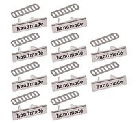 Oyrcvweuy Etichette in metallo fatte a mano, 10 pezzi, in lega di zinco, rettangolari, 3,6 x 1 cm, bronzo, fai da te, per cucito, ecologiche, durevoli