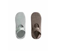 OYSHO - Confezione da 2 paia di calzini imbottiti da yoga e pilates in misto cotone verdi con fascette incrociate-Verde 3.5-5