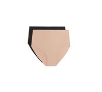 Oysho - Confezione da 2 slip classici invisibili in misto poliammide beige a sostegno medio-Neutro M