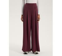 OYSHO - Pantaloni a fondo ampio bordeaux con pieghe sul davanti in modal soft-touch-Rosso L