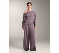 OYSHO - Pantaloni a fondo ampio lilla in modal soft touch con pieghe laterali-Viola XS