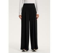 OYSHO - Pantaloni a fondo ampio neri con pieghe sul davanti in modal soft-touch-Nero XS