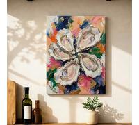 Oyster Canvas Kitchen Wall Art, Contemporaneo Artistico Floreale Astratto N/a Stampe Artistiche Multicolori Foto Da Parete Appeso Sala da Pranzo Angolo Colazione Ristorante Decor 30x40 cm