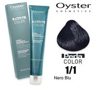 Oyster perlacolor crema colorante professionale 100ml-1/1 NERO BLU
