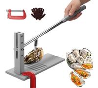 Oyster Shucker, set di attrezzi manuale per ostriche con guanto e clip di fissaggio, regolabile in 4 altezze, perfetto per ristoranti e supermercati di pesce
