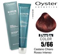 Oyster perlacolor crema colorante professionale 100ml-5/66 CASTANO CHIARO ROSSO INTENSO