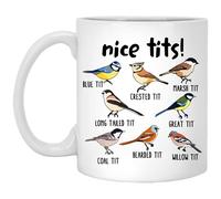 OystersPearl Bello Tette Uccello Tazza Nizza Tette Tazza Tazza Fowl Lingua Uccello Regalo Per Gli Amanti Degli Uccelli 425 Once Bianco AKKALAD6L8-425 Once