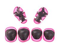 Oytrui Bambini di Protezione per Bambini, Ginocchini per Caschi Regolabili Cuscinetti da Polso, 7 Pezzi/Set con Casco di Colori Vivaci per Pattini a Rulli, Adatto per Il Ciclismo (Rosa)