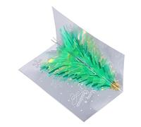 Oytrui Cartoline di Natale 3D, Biglietti di Auguri Pop-up per le Vacanze con Albero Scintillante e Design in Rilievo per la Decorazione della Tavola di Amici di Famiglia (Verde)