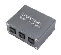 Oytrui Digital Optical Sound 1x3 Splitter per SPDIF Interface 1 in 3 Out in Lega di Alluminio con Supporto per Cavi Ottici per Dolby-Ac3