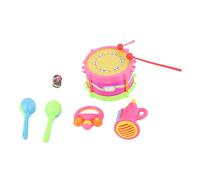Oytrui Set di Giocattoli per Strumenti Musicali da 7 Pezzi per Bambini, con Campana per Tamburo, Martello di Sabbia, Tromba, Sviluppa Audizione, Senso Visivo Tattile, Percezione