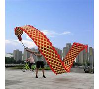 OYYMTE Nastro Dragon Dance, Streamer Dragon Fitness in Tessuto for Fitness e Sport all'aperto, Spiaggia, Patio, Drago di Seta(Red,6m/19.6ft)