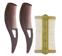 OYZOQ 3 pz Pettine Antiforfora,Pettine a denti Cavi per Cuoio Capelluto Antiforfora, pettine crosta lattea neonato, pettine capelli a Pressione con Manico per Raschiare la Pelle