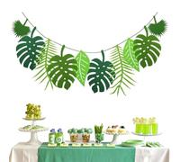 OYZOQ Festoni di Giungla 1 Pezzi Striscioni Foglia Tropicale Decorazioni Festa Verdi Piante Felt Leaf Festoni di Foglie per Compleanno Bambino Summer Party, Festoni compleanno(grande)