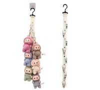 OYZOQ Labub porta peluche verticale,porta pupazzi verticale,8 clip con ganci