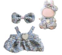 OYZOQ Vestiti per bambole da 15 cm-17 cm, adatti per labbu 17 cm 15 cm, accessori per bambole seduti senza bambola solo vestiti 1 arco+1 tuta Blu set senza bambola