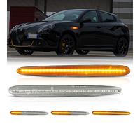 OZ-LAMPE Frecce Laterale Dinamico a LED per Alfa-Romeo Giulietta, Indicatore di Direzione Dinamico a LED, 2 Pezzi per Ren-ault megane III Transparente Canbus