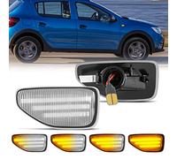 OZ-LAMPE Frecce Laterale Dinamico a LED per Dac-ia Duster Logan 2 II Sandero 2 II, Indicatore di Direzione Laterale, 2 Pezzi, 45 LEDS Trasparente