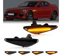 OZ-LAMPE Frecce Laterale Dinamico a LED per Mazda 6 Atenza GH 5 Premacy CW MX-5 RX-8 Lafesta Highway Star, Indicatori di Direzione Laterale a LED Canbus Nero, 2 Pezzi