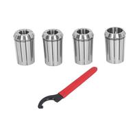 OZ25 Collet Set for CNC Lathe and Milling Machines, Spring Steel Collets with Wrench, 4 - Piece Dia 16 18 20 25 mm, Full - Slit Concentric Clamping for Drilling Tapping Engraving