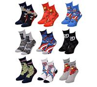 OZABI Calze Pack Ragazzo MARVEL AVENGERS, Confezione da 9 paia di calzini Surprise, 30 cm