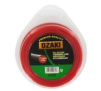 OZAKI - Bobina di filo di nylon quadrato, lunghezza 12 m, diametro 2,40 mm, materiale vergine, alta durata, ottima tenuta all'occhio