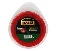 OZAKI - Bobina di filo di nylon quadrato, lunghezza 15 m, diametro 1,60 mm, materiale vergine, alta durata, ottima tenuta all'occhio