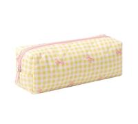 OZAOZ Astuccio per matite, ufficio, università, scuola, organizer, trousse per cosmetici, estetico, grazioso astuccio per penne per ragazze, ragazzi e bambini (fiocco giallo)