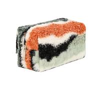 OZAOZ Trousse per il trucco a scacchi in peluche astetico a quadri borse carino con cerniera borsa da toilette da viaggio morbida astuccio per matite per donne ragazze, Verde arcobaleno, Borsa per il