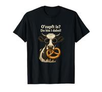 O'zapft is? Do bin i dabei! Mucca bavarese con breze Maglietta