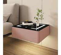 OZARE Comodino Intelligente Comodino per Camera da Letto Comodino Moderno sospeso con cassetto, Comodino a Parete, Comodino, Comodino a LED con 1 (Rosa, 40 cm/15,7 Pollici)